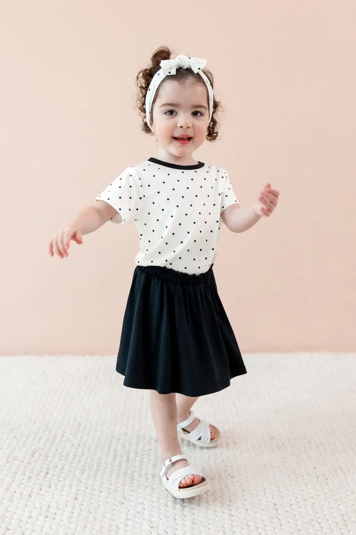 Toddler Basic Tee in Midnight Polka Dot