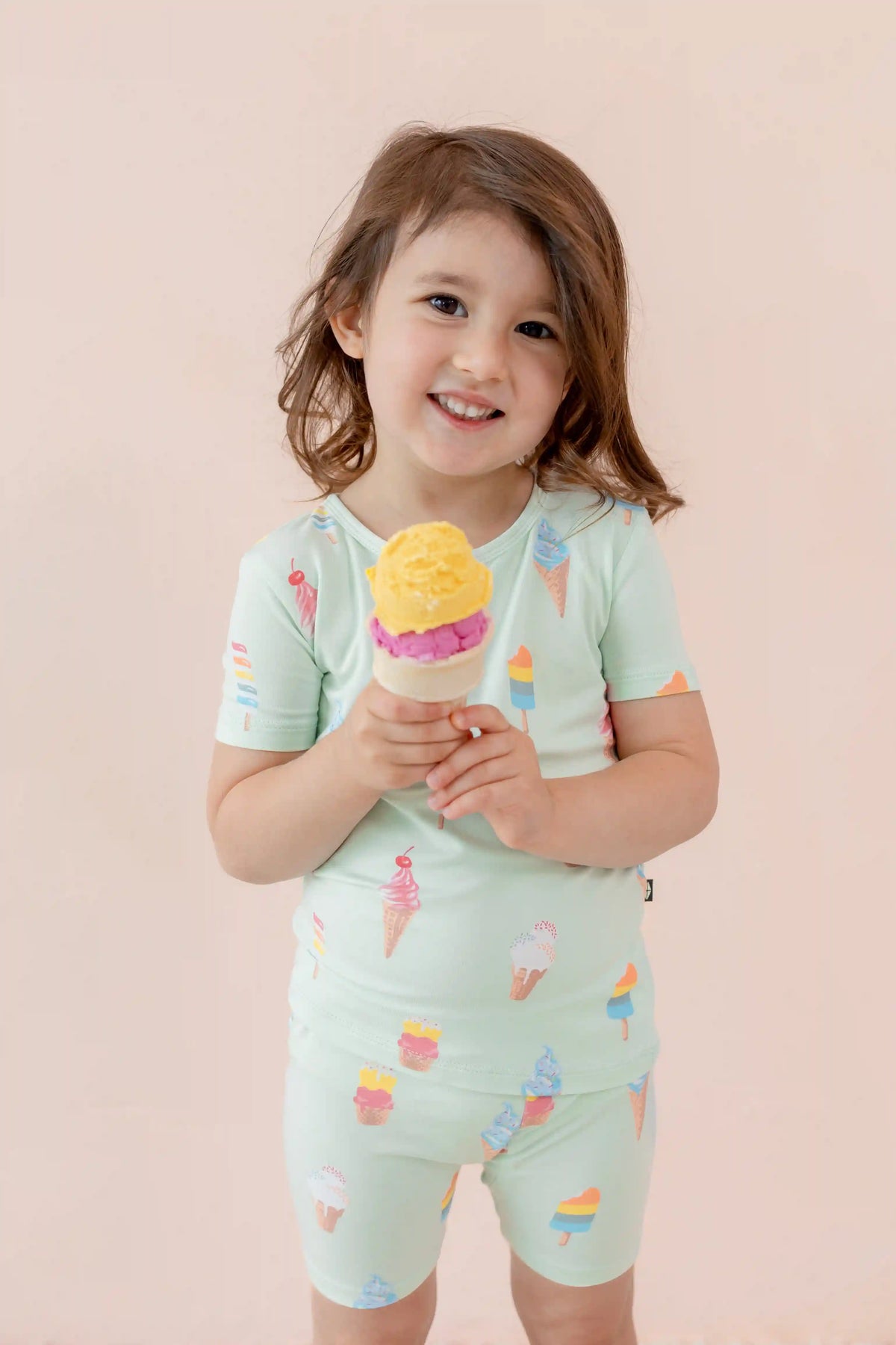 Short Sleeve Pajamas in Mint Ice Cream