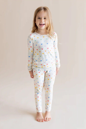 Long Sleeve Pajamas in Pastel Mickey Mouse