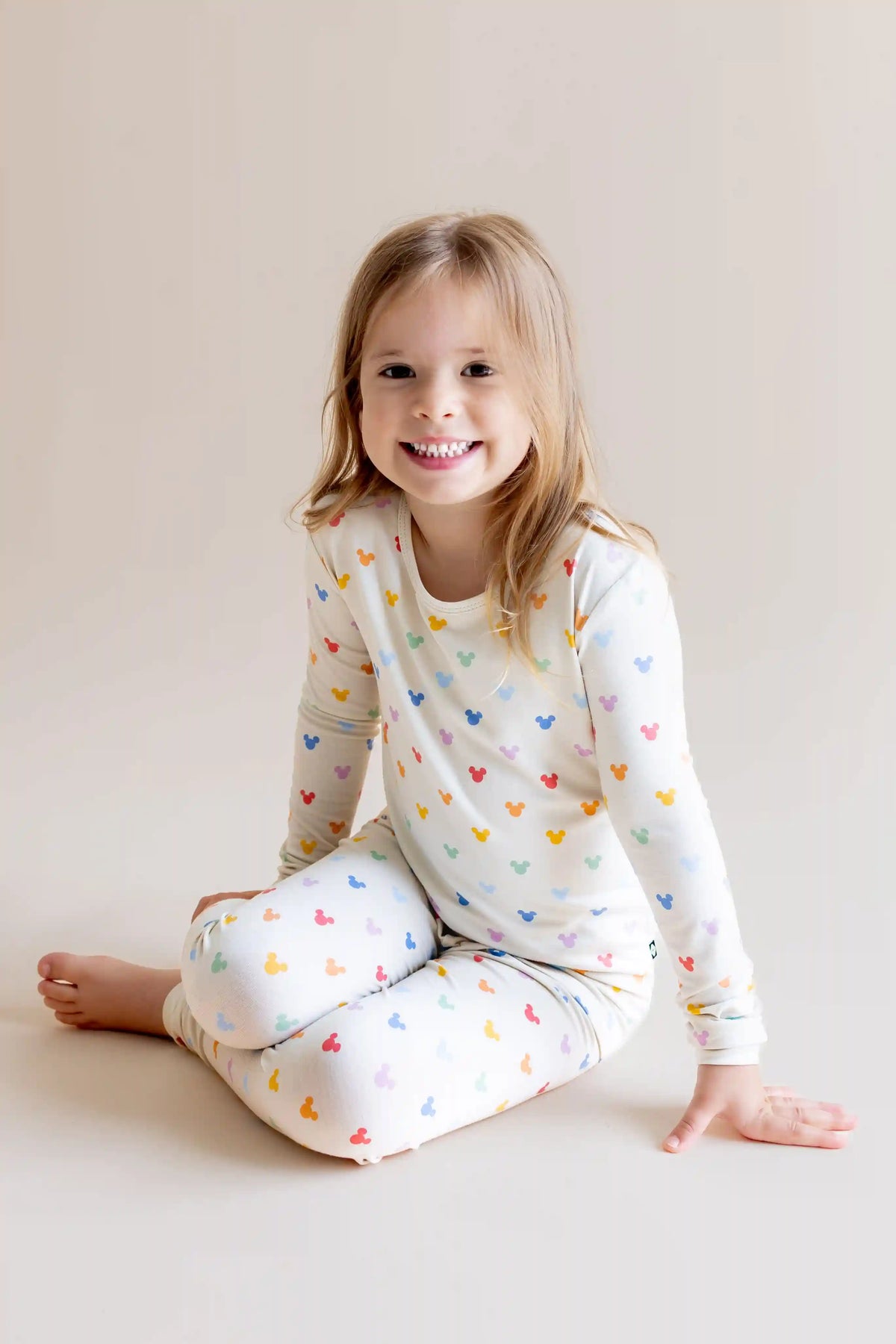Long Sleeve Pajamas in Pastel Mickey Mouse