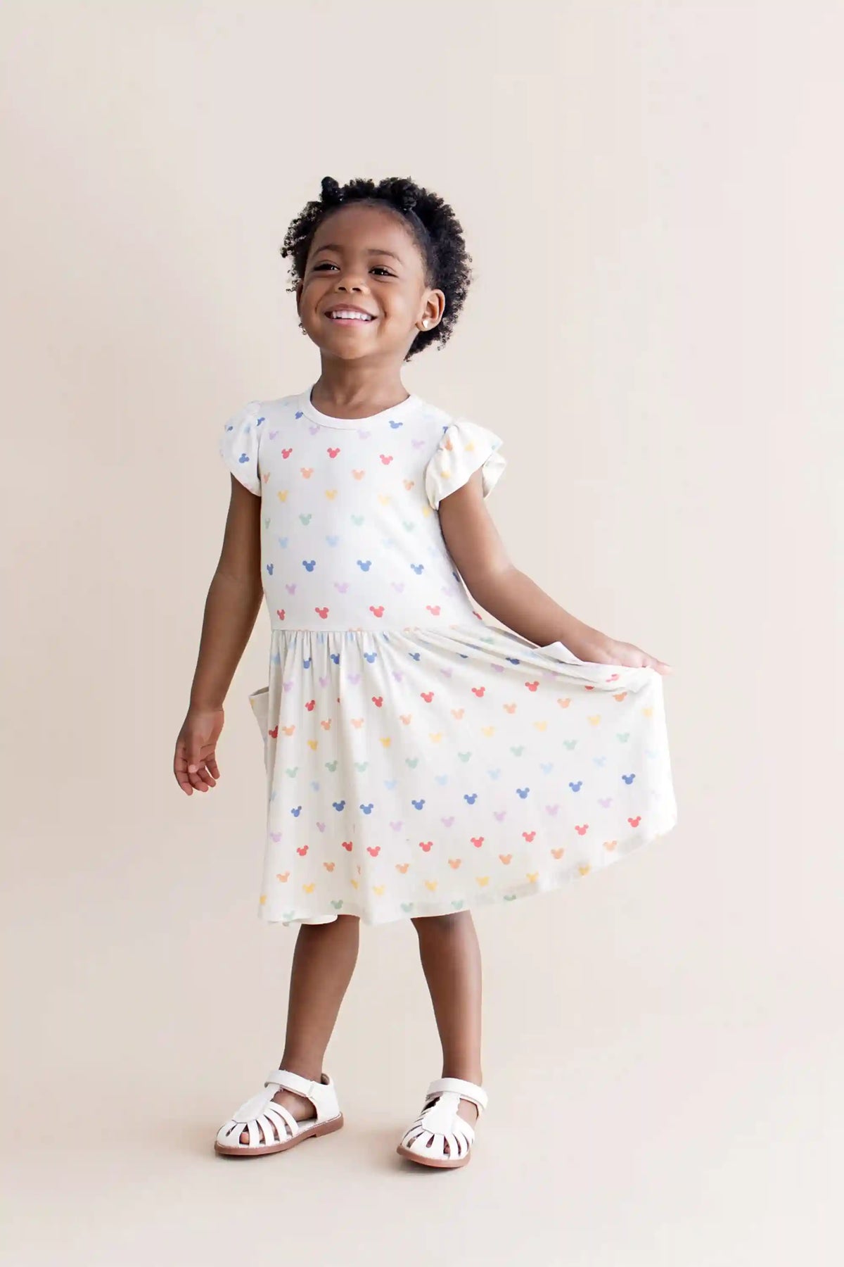 Pocket Dress in Pastel Mickey Mouse