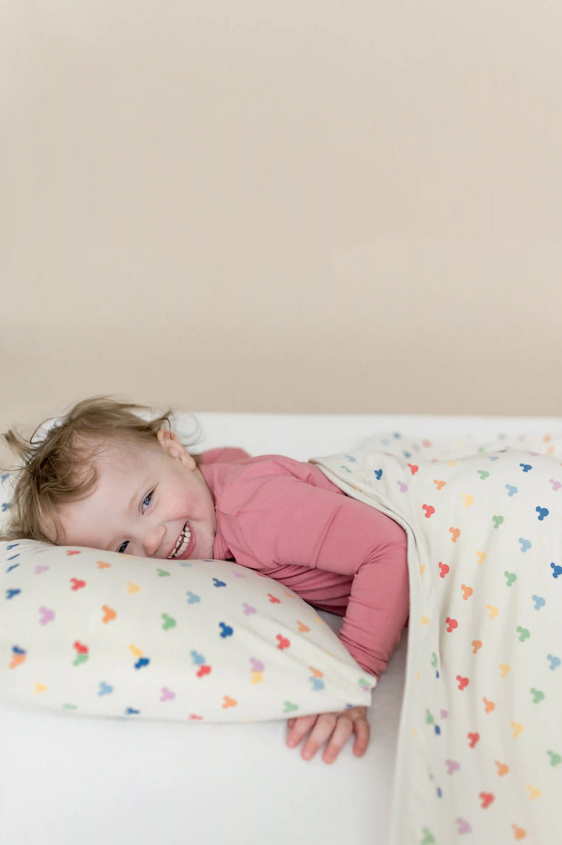 Toddler Pillowcase in Pastel Mickey Mouse