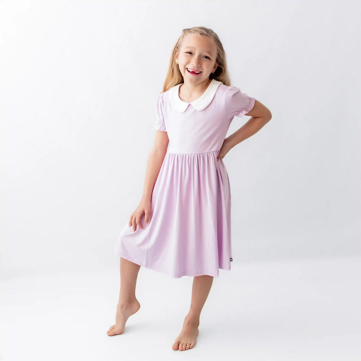 Peter Pan Collar Dress in Thistle