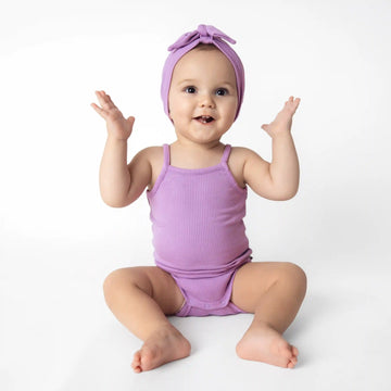 Ribbed Spaghetti Strap Bodysuit in Poi