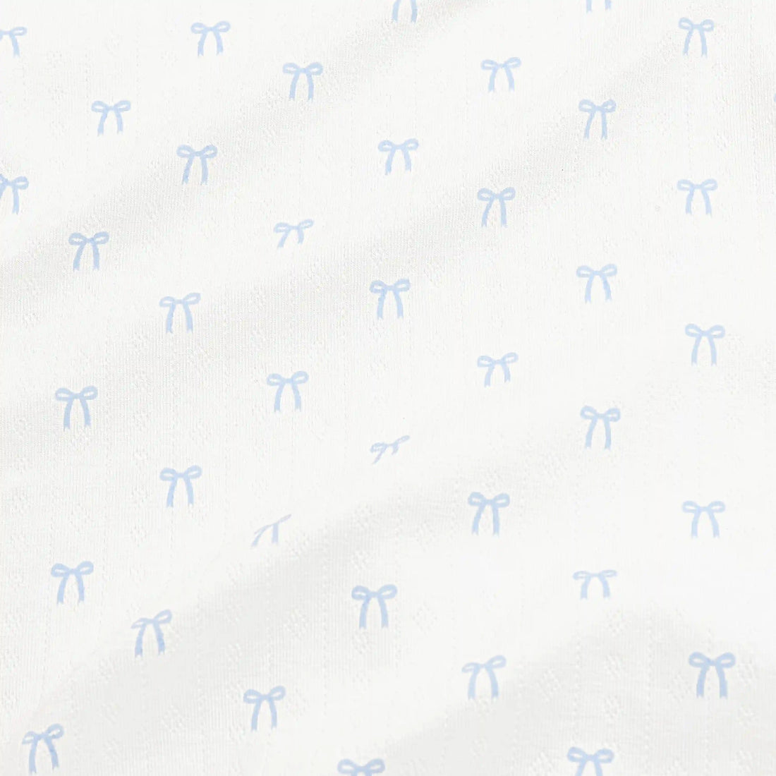 Pointelle Short Sleeve Set in Sweet Blue Bow