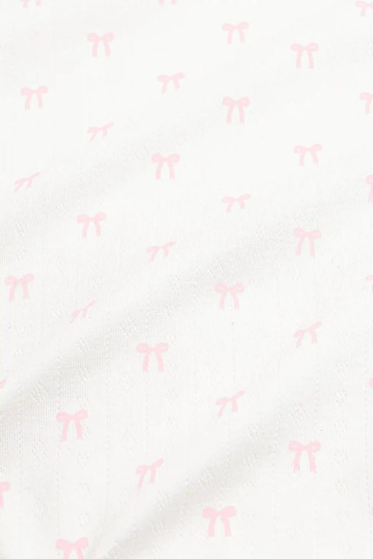 Pointelle Zippered Footie in Sweet Pink Bow