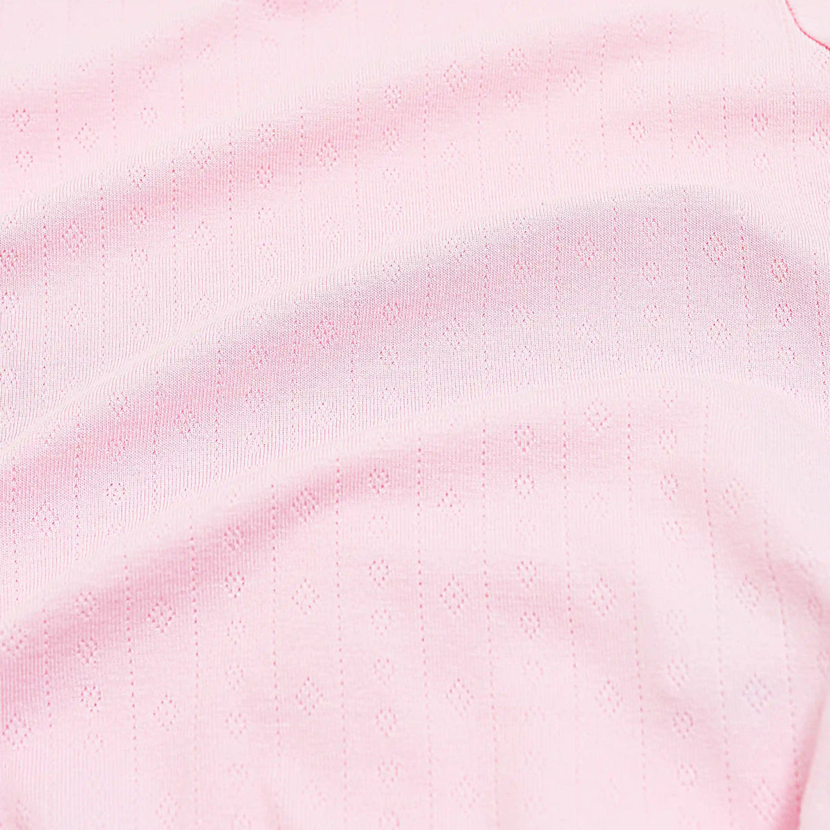 Pointelle Zippered Footie in Sakura