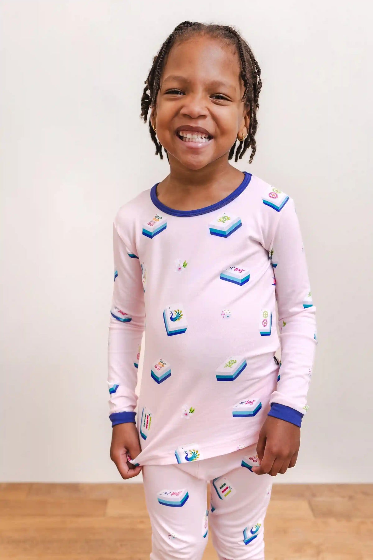 Long Sleeve Pajamas in Sakura Mahjong