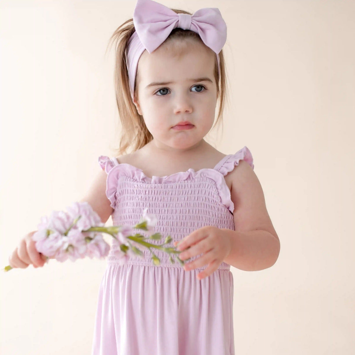 Smocked Dress in Thistle