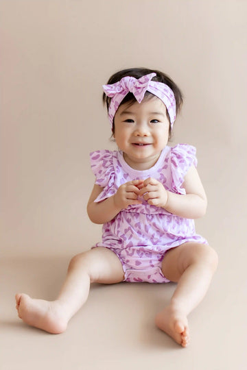 Bubble Romper in Thistle Leopard