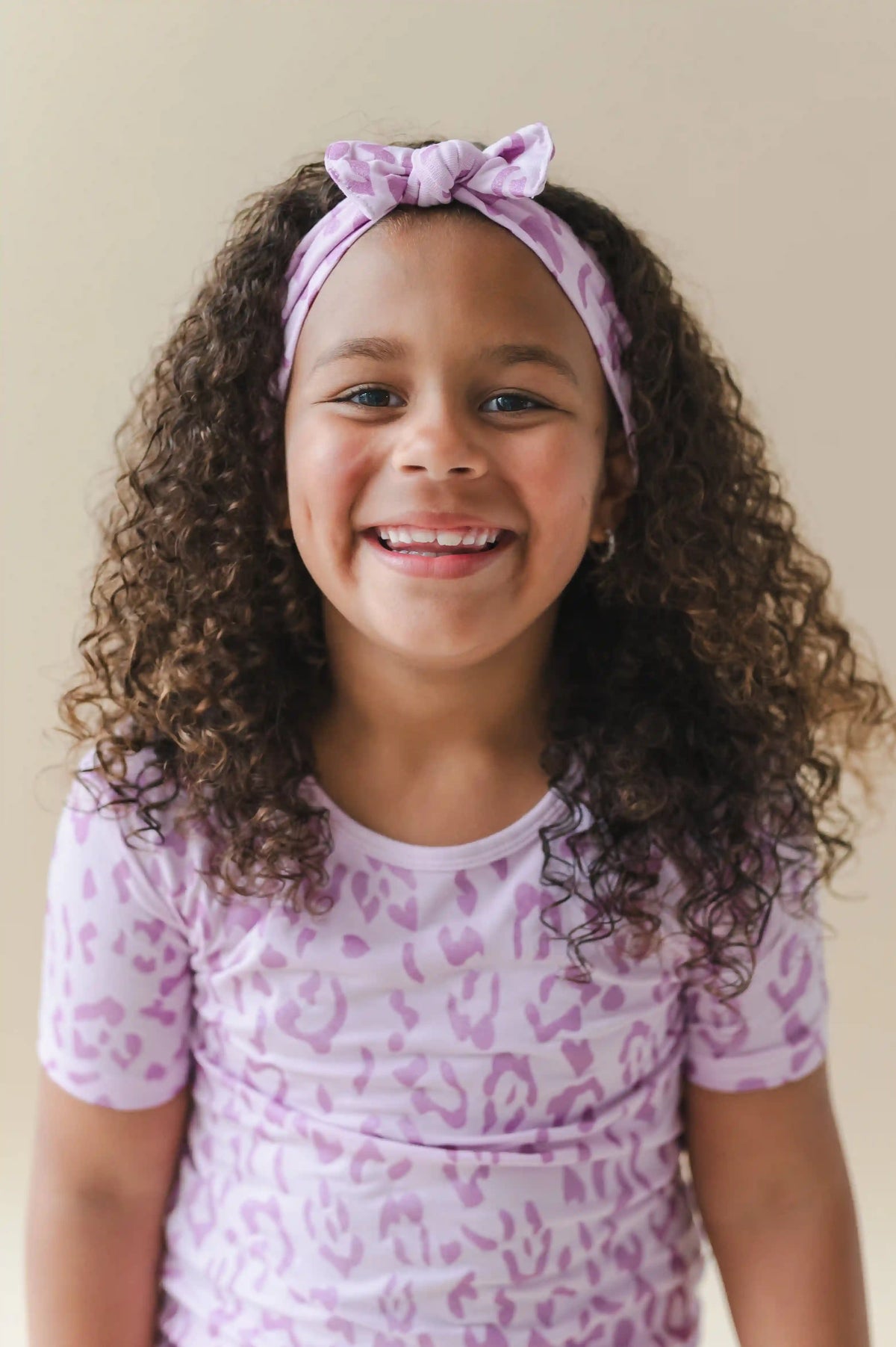 Knotted Bow Headband in Thistle Leopard