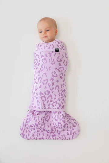 Sleep Bag Swaddler in Thistle Leopard 1.0