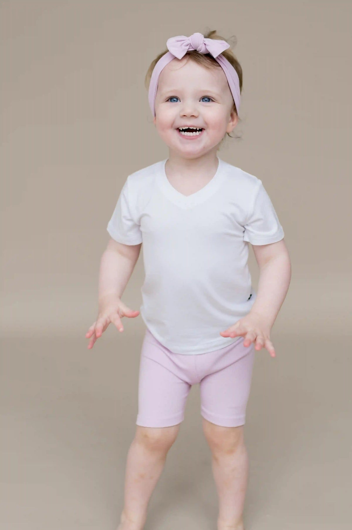 Ribbed Toddler Biker Shorts in Thistle