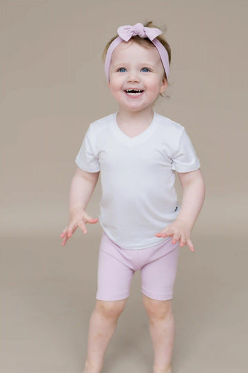 Ribbed Toddler Biker Shorts in Thistle
