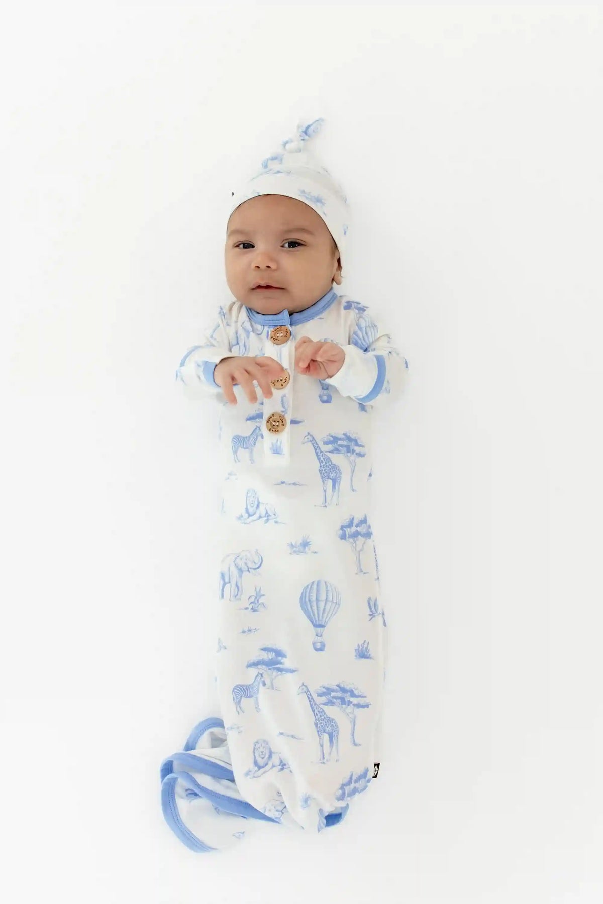 Knotted Day Gown with Hat Set in Toile Safari