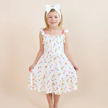 Smocked Dress in Tulip