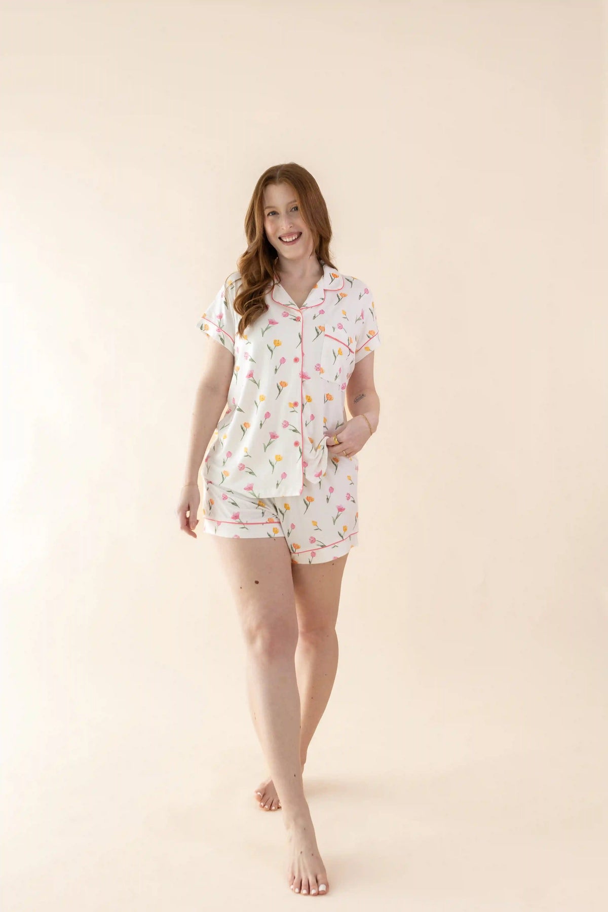 Women's Short Sleeve Pajama Set in Tulip