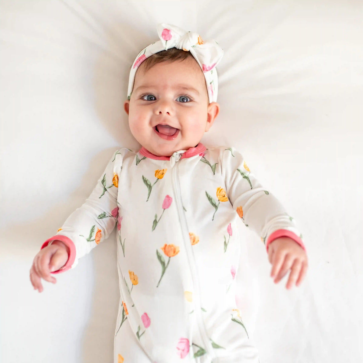 Zippered Romper in Tulip
