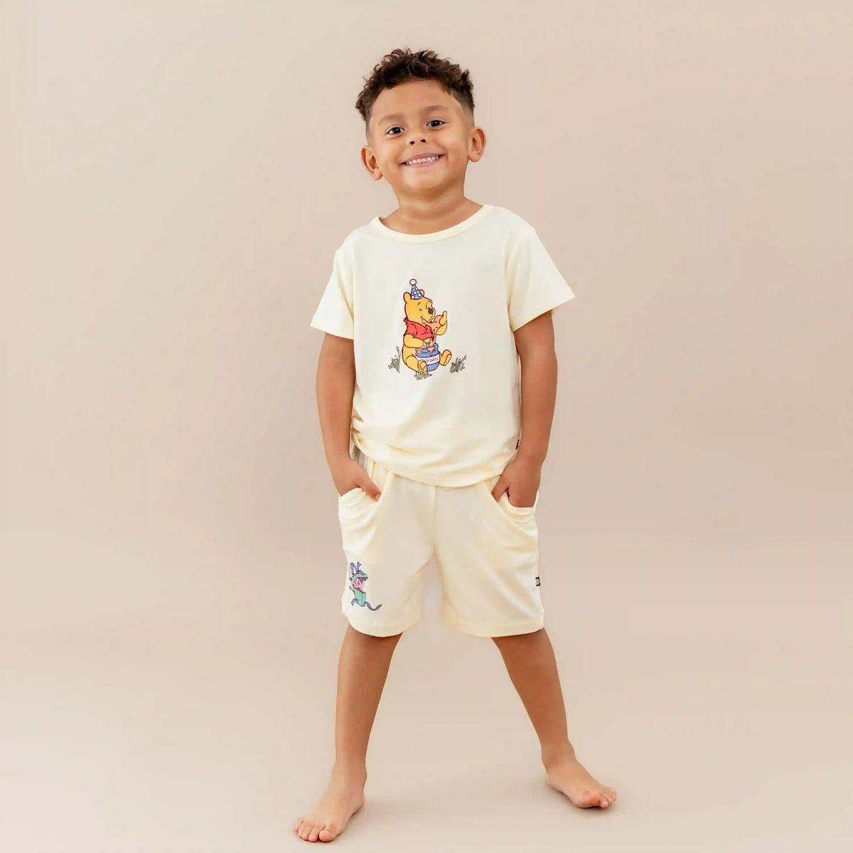 Toddler Basic Tee in Winnie the Pooh on Chamomile