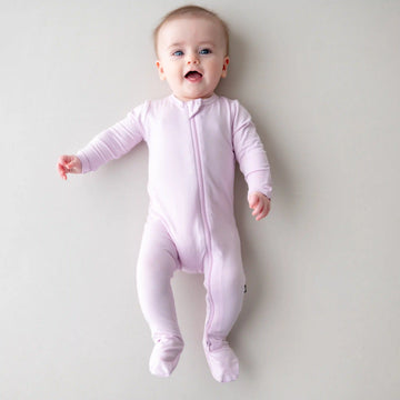 Zippered Footie in Thistle