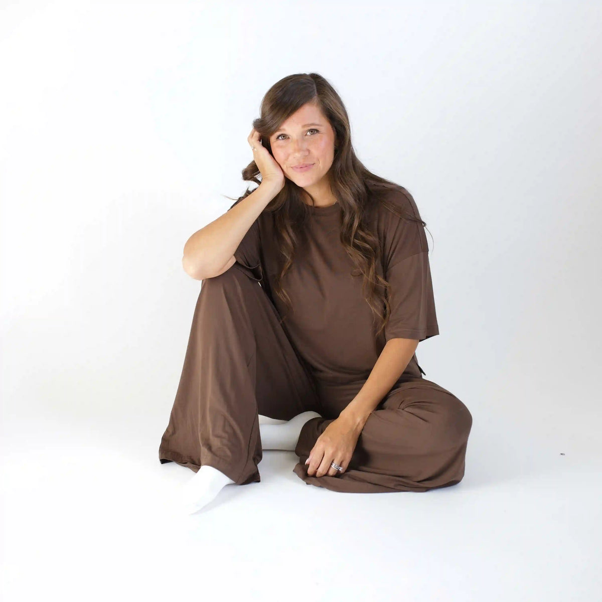 Women's Short Sleeve Boxy Tee in Espresso