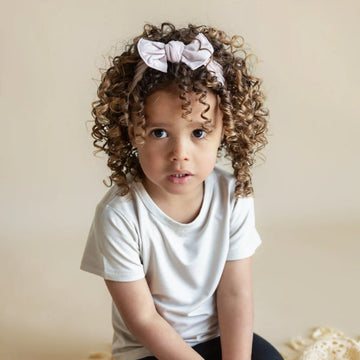 Knotted Bow Headband in Blush