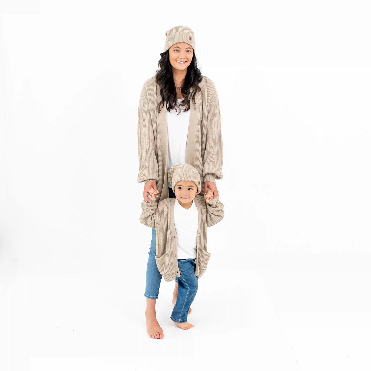 Chunky Knit Oversized Cardigan in Almond