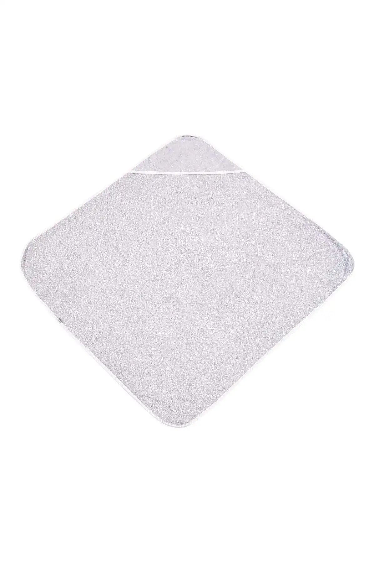 Hooded Bath Towel in Storm with Cloud Trim
