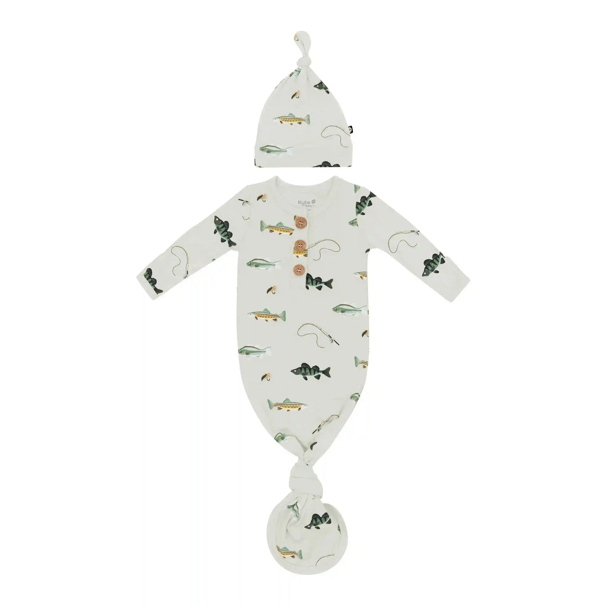 Knotted Day Gown with Hat Set Set in Fishing