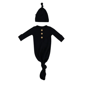 Knotted Day Gown with Hat Set in Midnight