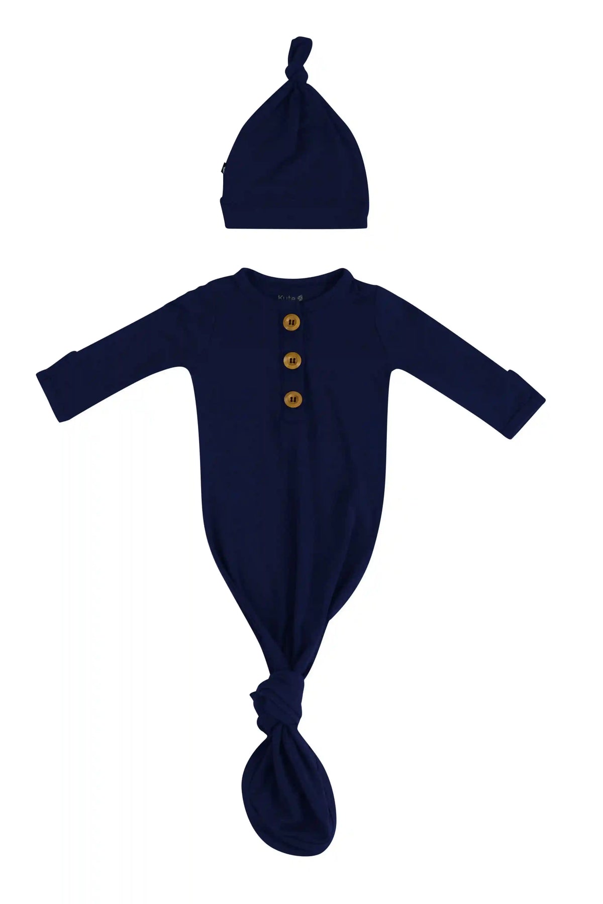 Knotted Day Gown with Hat Set in Navy