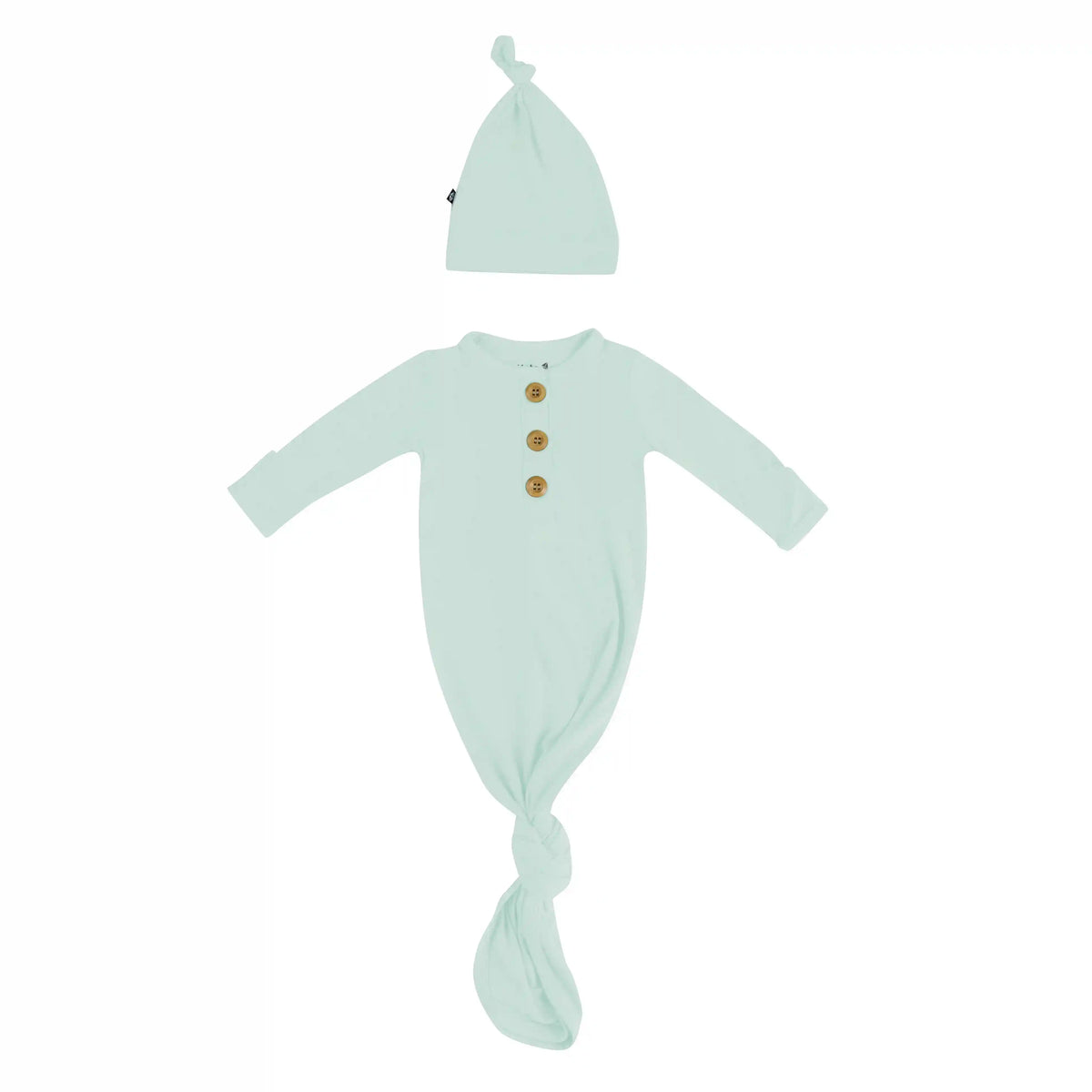 Knotted Day Gown with Hat Set in Sage