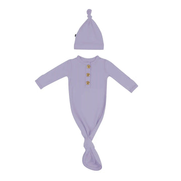 Knotted Day Gown with Hat Set in Taro