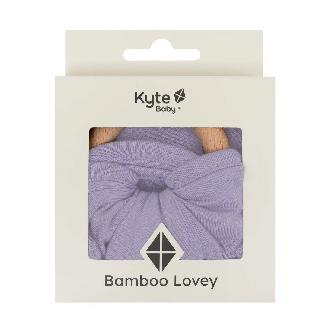 Lovey in Taro with Removable Wooden Teething Ring