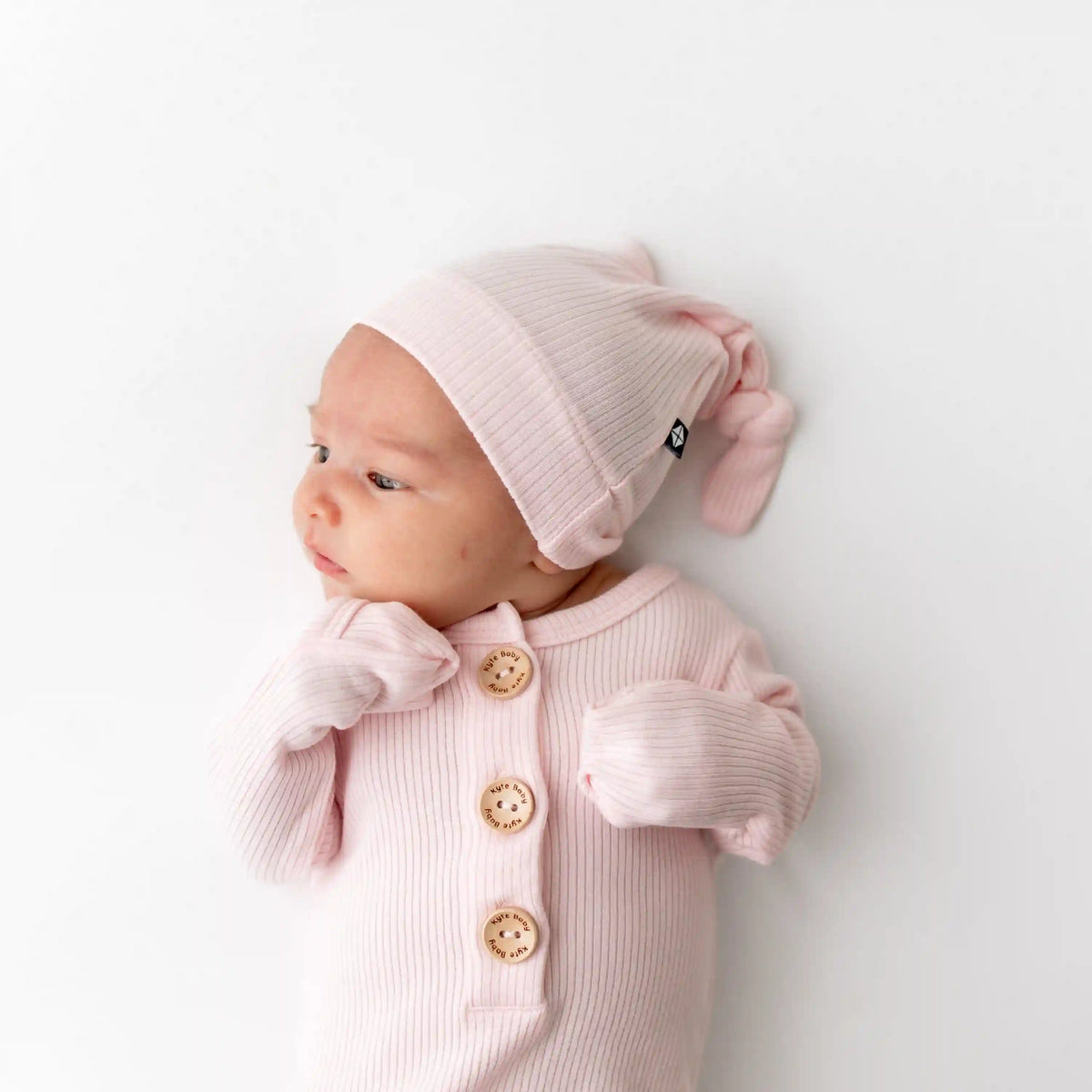 Ribbed Knotted Day Gown with Hat Set in Sakura