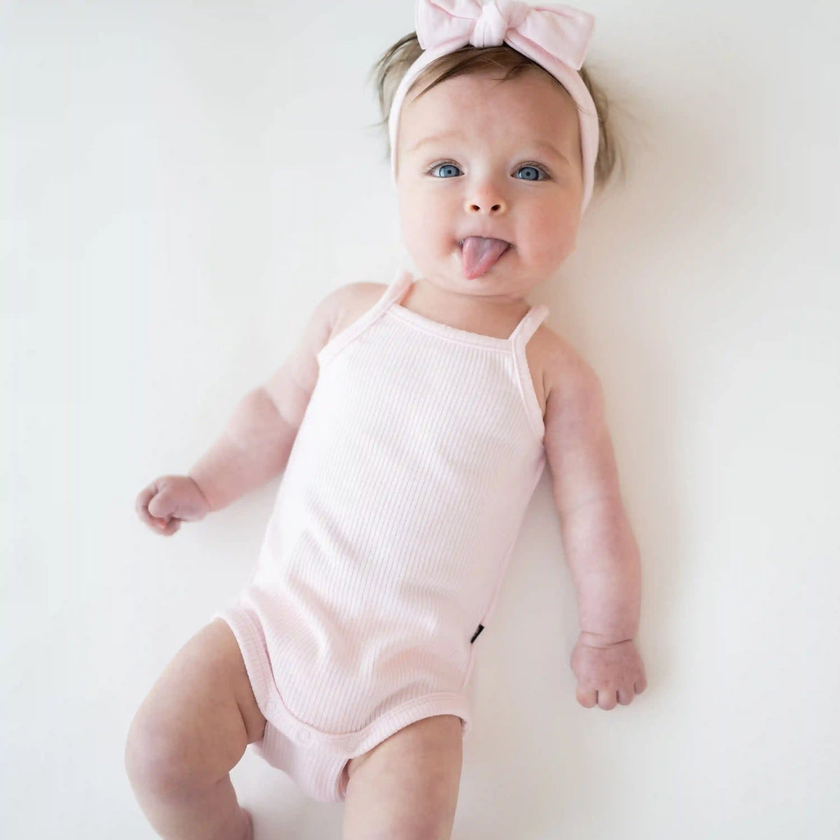 Ribbed Spaghetti Strap Bodysuit in Sakura
