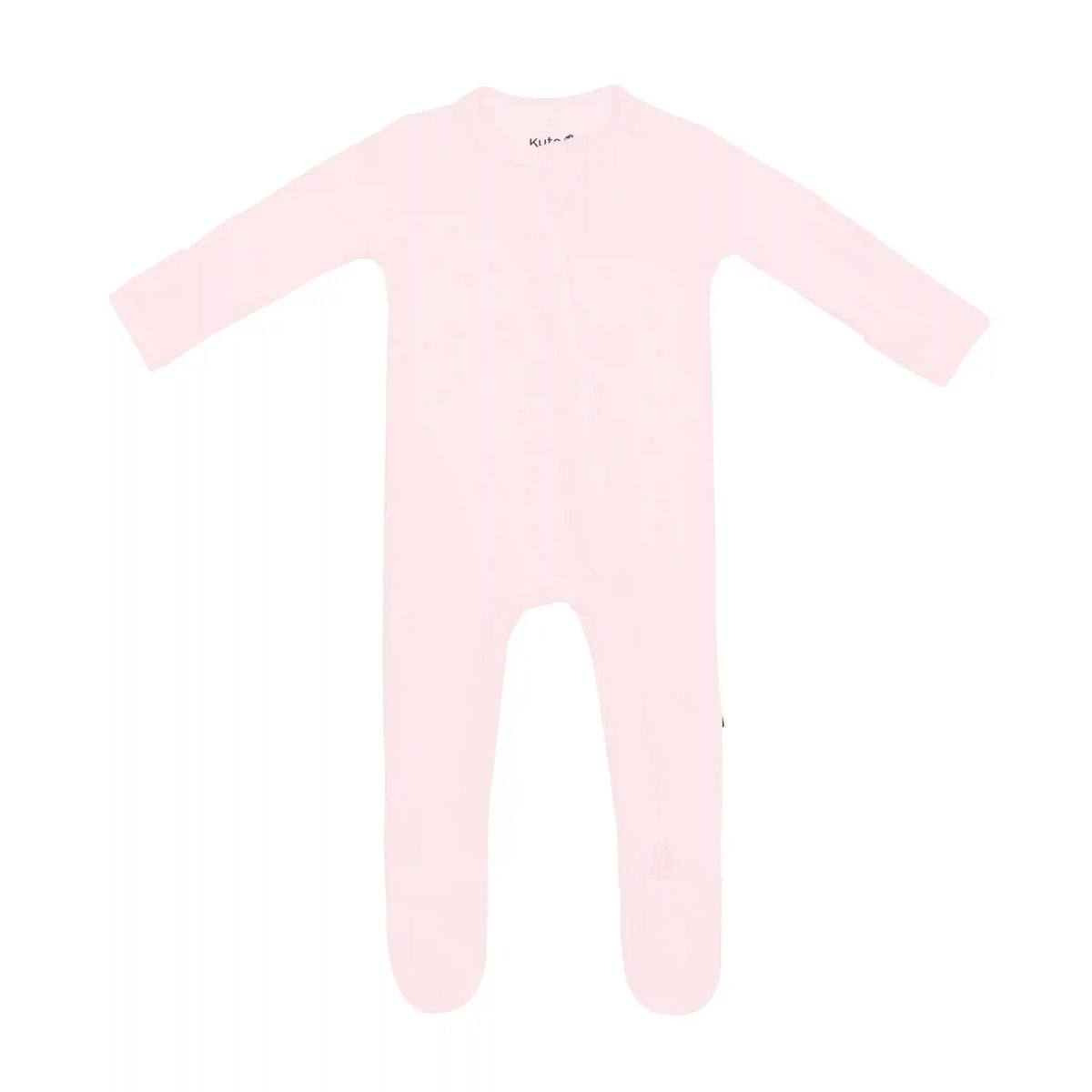 Ribbed Zipper Footie in Sakura