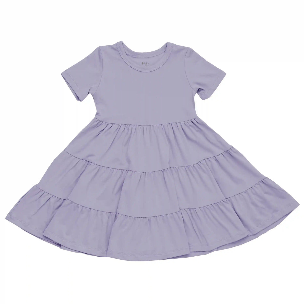 Short Sleeve Tiered Dress in Taro