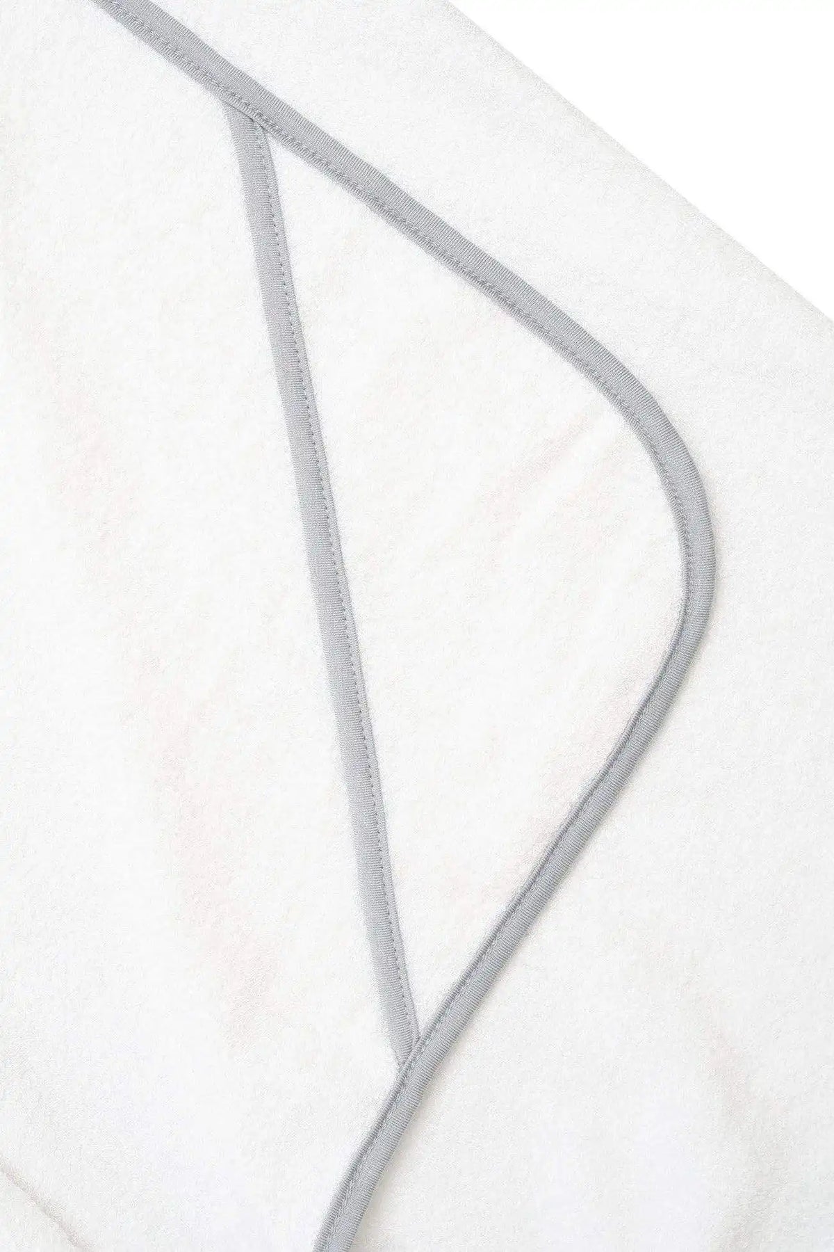 Toddler Hooded Bath Towel in Cloud with Storm Trim