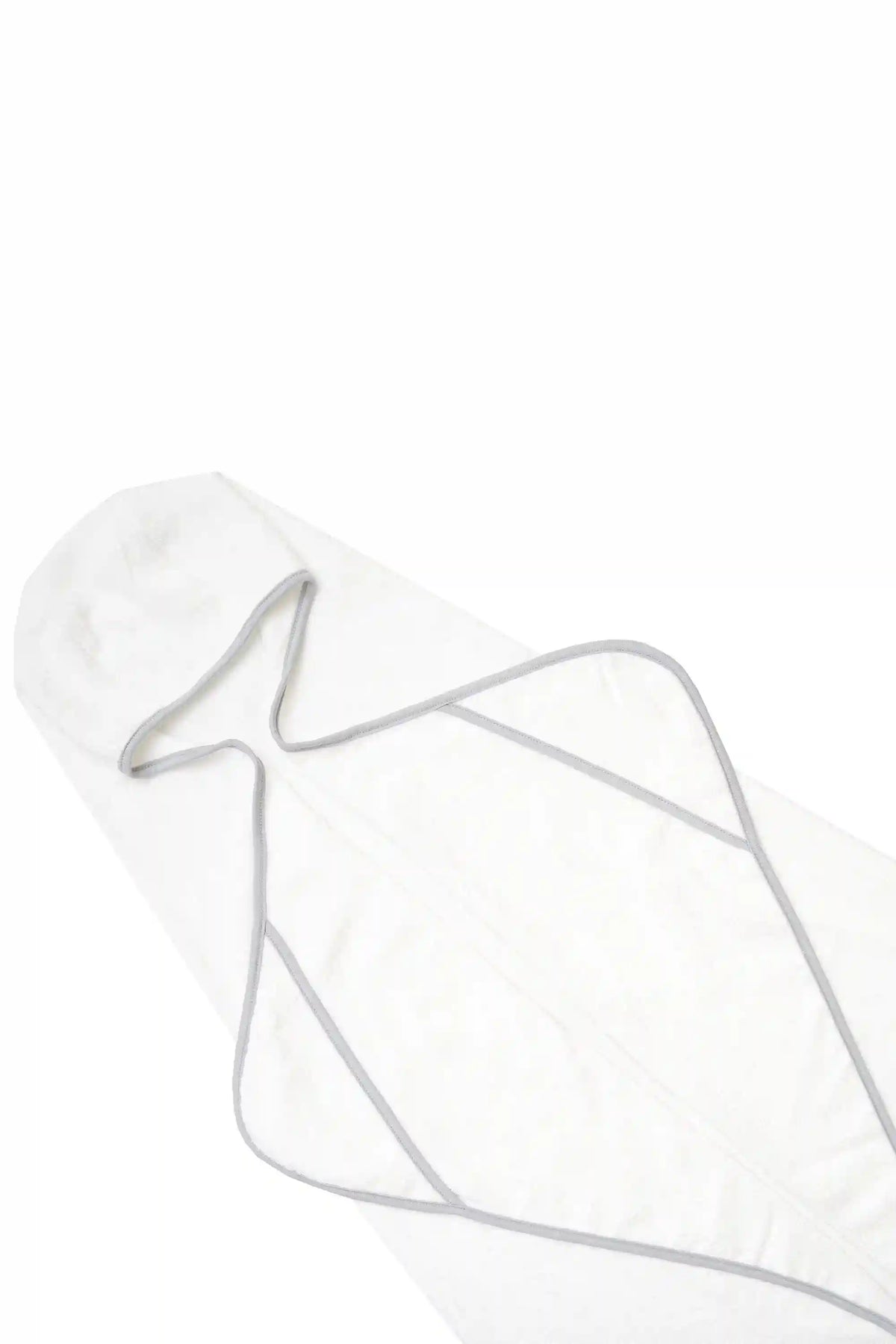 Toddler Hooded Bath Towel in Cloud with Storm Trim