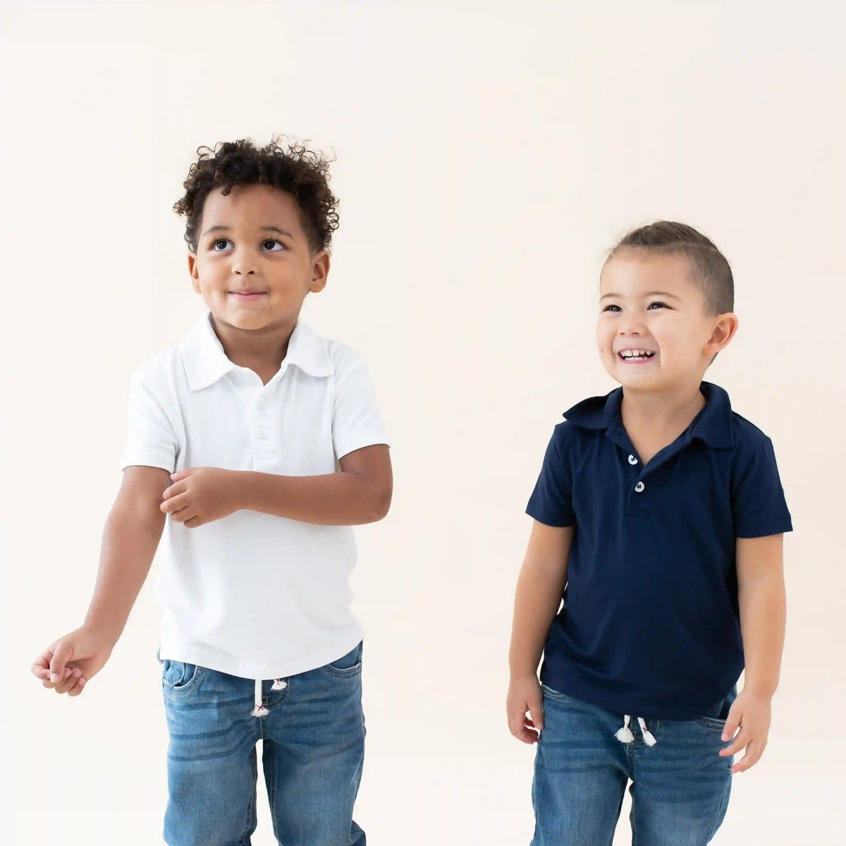 Toddler Short Sleeve Polo in Navy