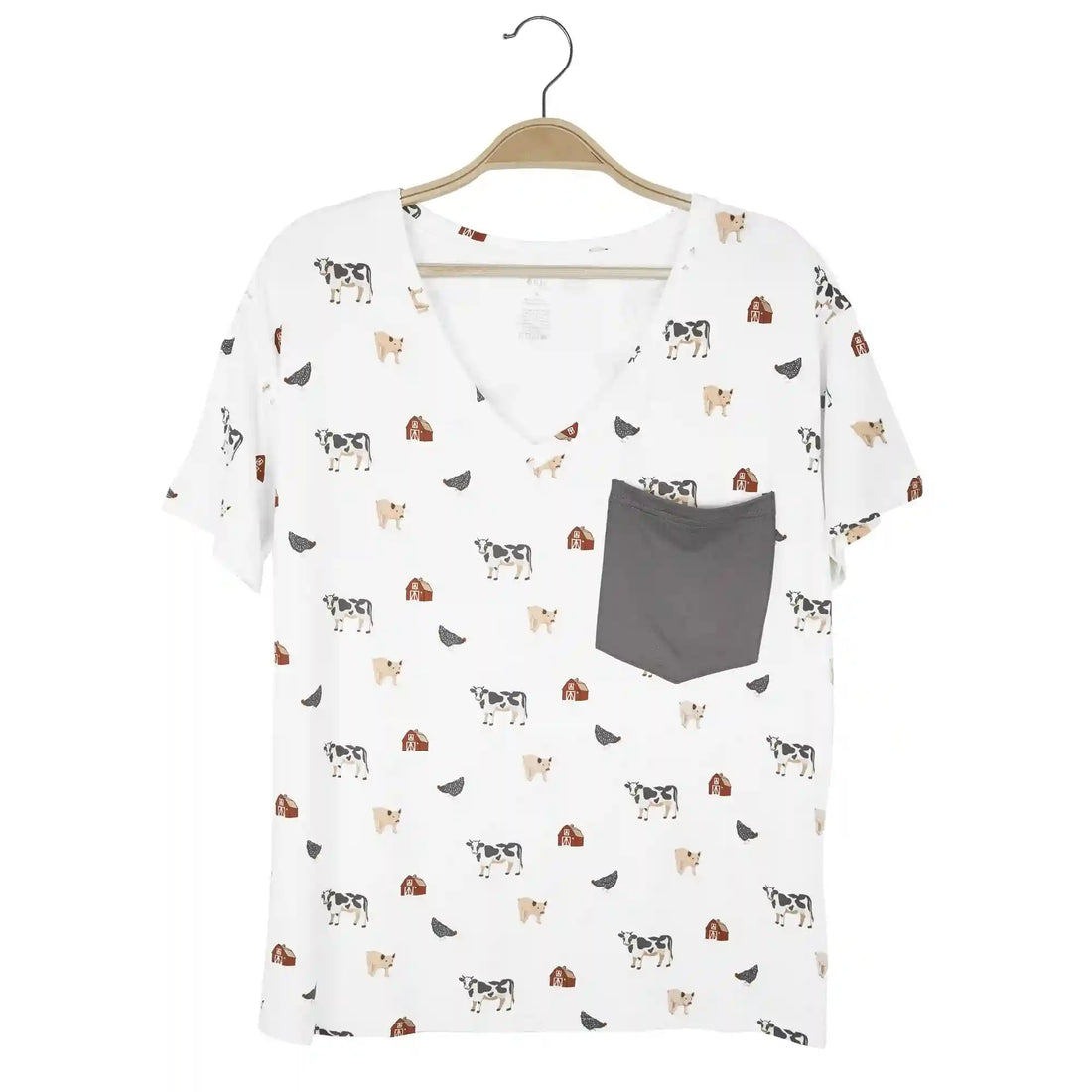 Women's Oversized V-Neck Tee in Farm
