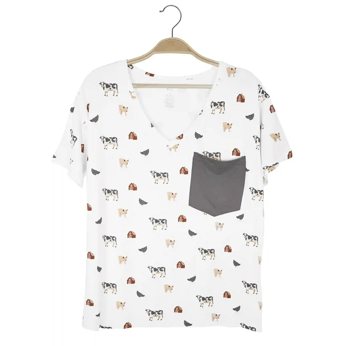 Women's Oversized V-Neck Tee in Farm