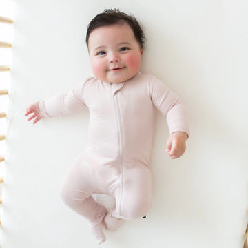 Zippered Footie in Blush