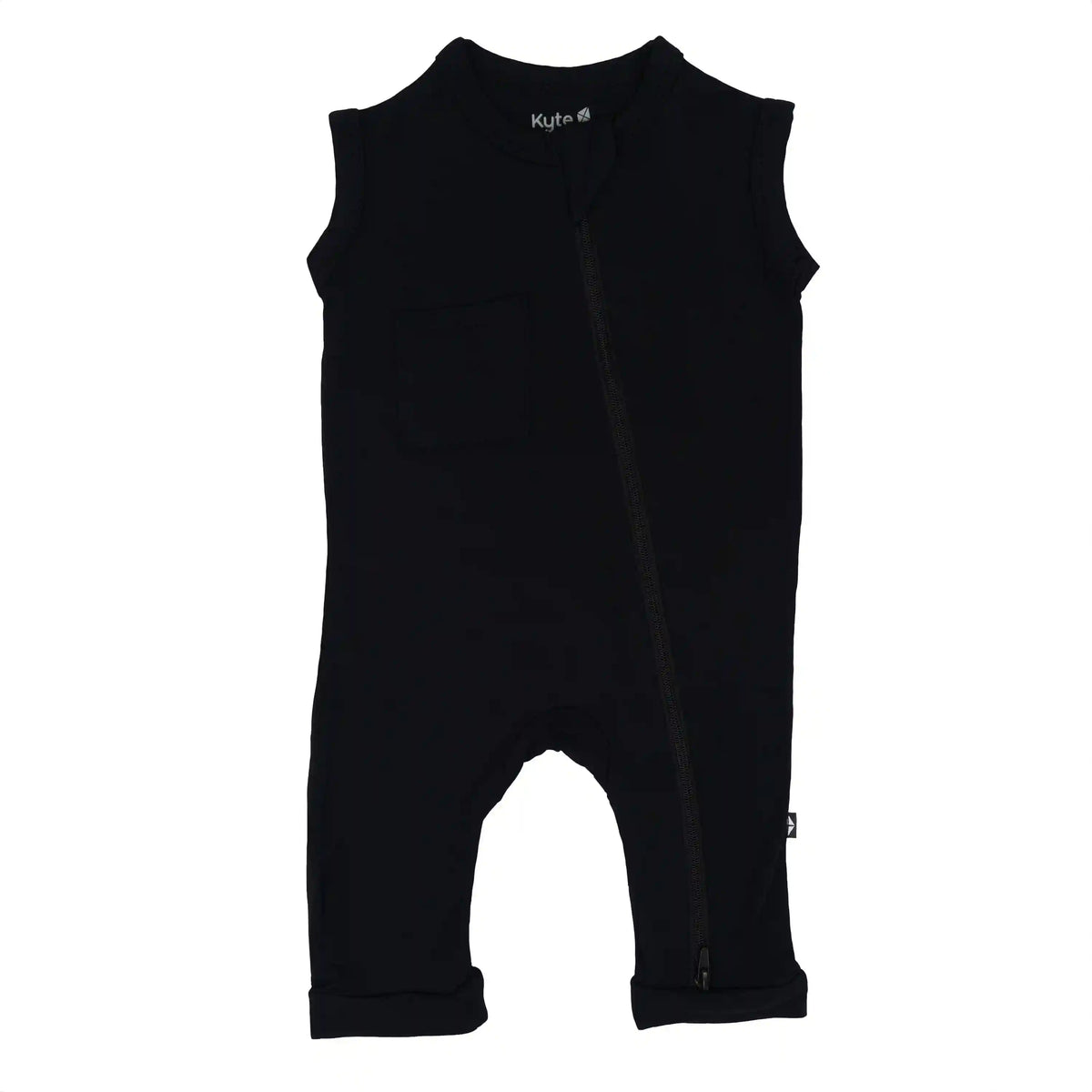 Zippered Sleeveless Romper in Midnight